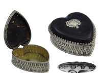 Victorian Silver Heart Shaped Box 1895
